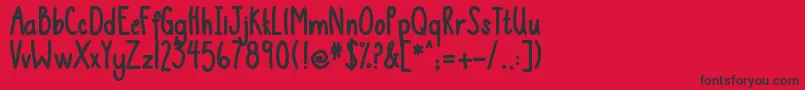 DjbThisIsMe2 Font – Black Fonts on Red Background