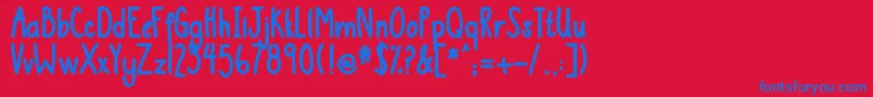 DjbThisIsMe2 Font – Blue Fonts on Red Background