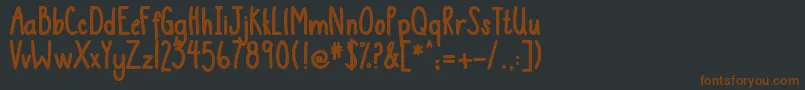 DjbThisIsMe2-fontti – ruskeat fontit mustalla taustalla