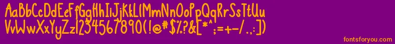 DjbThisIsMe2 Font – Orange Fonts on Purple Background