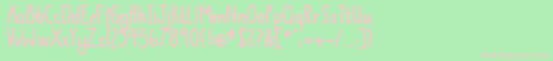 DjbThisIsMe2 Font – Pink Fonts on Green Background