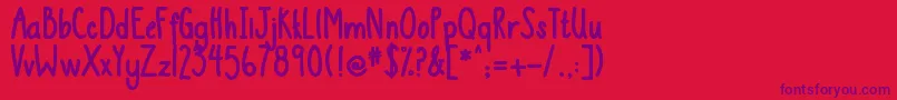 DjbThisIsMe2 Font – Purple Fonts on Red Background