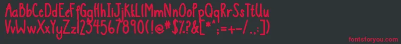 DjbThisIsMe2 Font – Red Fonts on Black Background