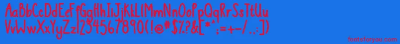 DjbThisIsMe2 Font – Red Fonts on Blue Background