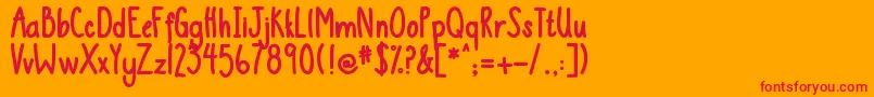 Fonte DjbThisIsMe2 – fontes vermelhas em um fundo laranja