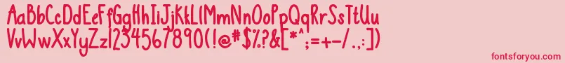 DjbThisIsMe2 Font – Red Fonts on Pink Background