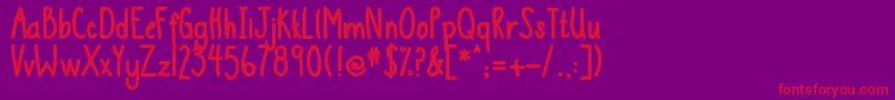 DjbThisIsMe2 Font – Red Fonts on Purple Background