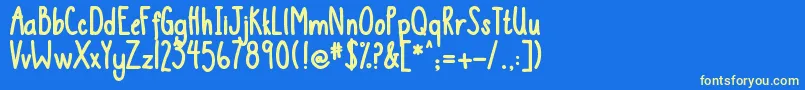 DjbThisIsMe2 Font – Yellow Fonts on Blue Background