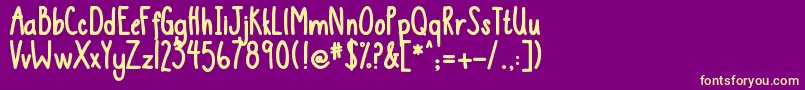 DjbThisIsMe2 Font – Yellow Fonts on Purple Background