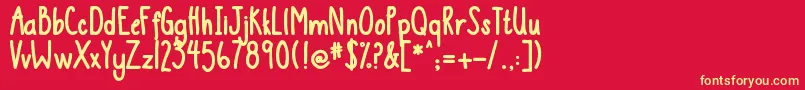 DjbThisIsMe2 Font – Yellow Fonts on Red Background