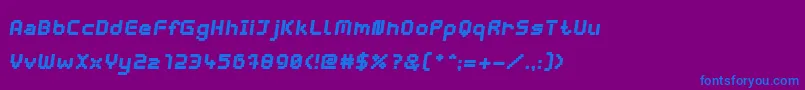 Czcionka WebpixelBitmapBlackItalic – niebieskie czcionki na fioletowym tle