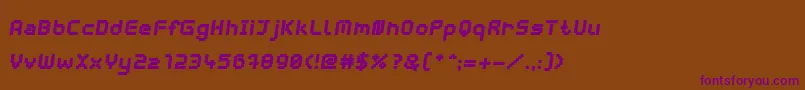 フォントWebpixelBitmapBlackItalic – 紫色のフォント、茶色の背景