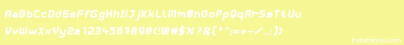 Шрифт WebpixelBitmapBlackItalic – белые шрифты на жёлтом фоне