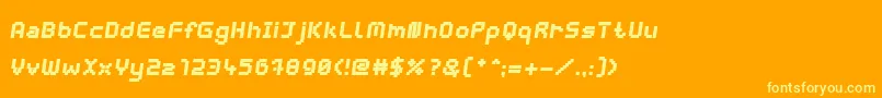 WebpixelBitmapBlackItalic Font – Yellow Fonts on Orange Background