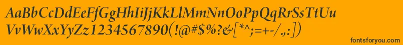 ArnoproSemibolditalic36pt Font – Black Fonts on Orange Background