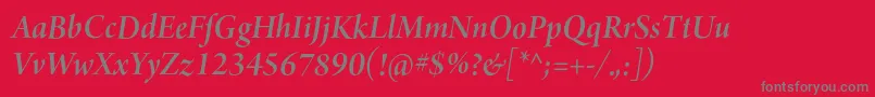 ArnoproSemibolditalic36pt Font – Gray Fonts on Red Background