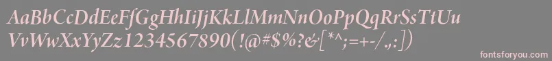 ArnoproSemibolditalic36pt-Schriftart – Rosa Schriften auf grauem Hintergrund