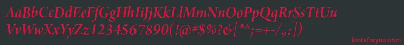 ArnoproSemibolditalic36pt Font – Red Fonts on Black Background