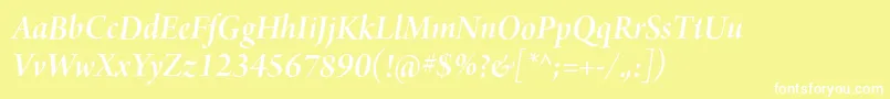 ArnoproSemibolditalic36pt Font – White Fonts on Yellow Background