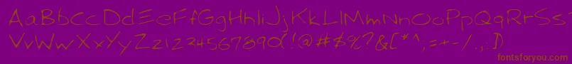 Lehn012 Font – Brown Fonts on Purple Background