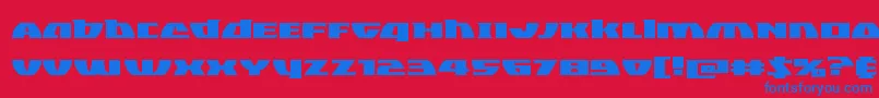 Fonte Blackbishopexpand – fontes azuis em um fundo vermelho