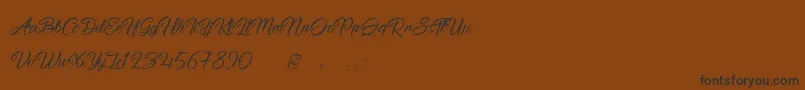 PictorialSignature-Schriftart – Schwarze Schriften auf braunem Hintergrund