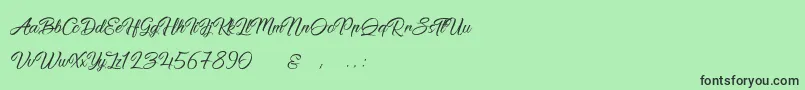 PictorialSignature Font – Black Fonts on Green Background