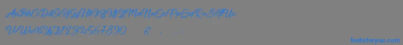 PictorialSignature-Schriftart – Blaue Schriften auf grauem Hintergrund