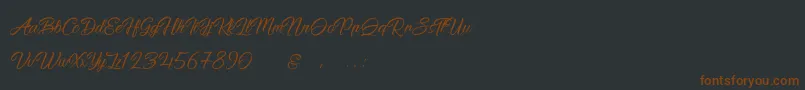 PictorialSignature Font – Brown Fonts on Black Background