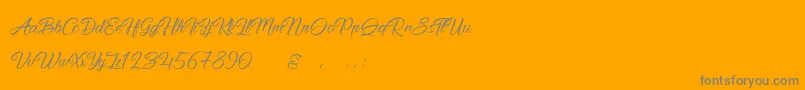 PictorialSignature-Schriftart – Graue Schriften auf orangefarbenem Hintergrund