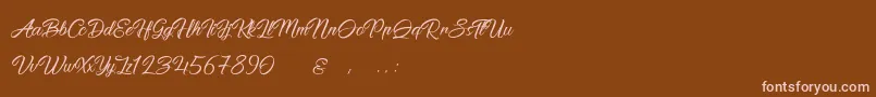 PictorialSignature Font – Pink Fonts on Brown Background