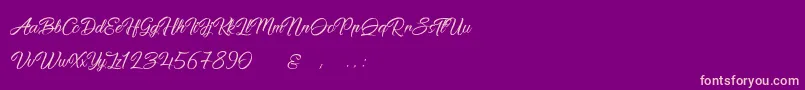 PictorialSignature-Schriftart – Rosa Schriften auf violettem Hintergrund