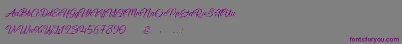 PictorialSignature-Schriftart – Violette Schriften auf grauem Hintergrund