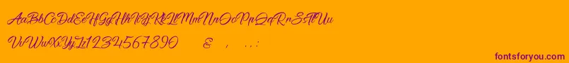 PictorialSignature-Schriftart – Violette Schriften auf orangefarbenem Hintergrund