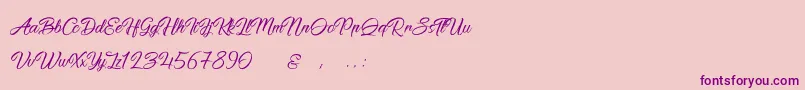 PictorialSignature Font – Purple Fonts on Pink Background