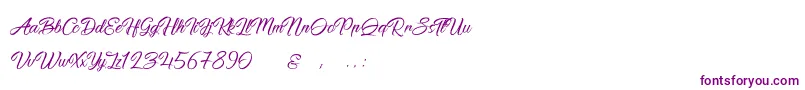 PictorialSignature-Schriftart – Violette Schriften auf weißem Hintergrund