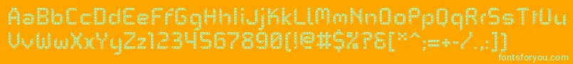 PfMechanicaBProEmboss Font – Green Fonts on Orange Background