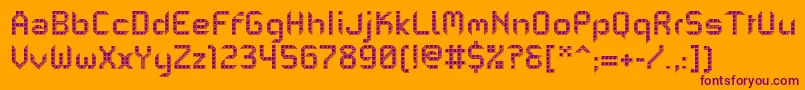 PfMechanicaBProEmboss Font – Purple Fonts on Orange Background