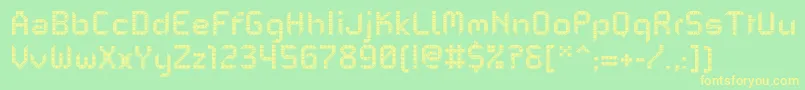PfMechanicaBProEmboss Font – Yellow Fonts on Green Background