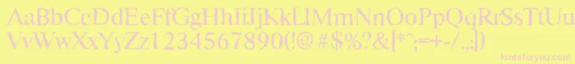 RiccionerandomRegular Font – Pink Fonts on Yellow Background