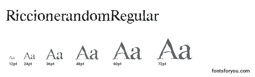 sizes of riccionerandomregular font, riccionerandomregular sizes