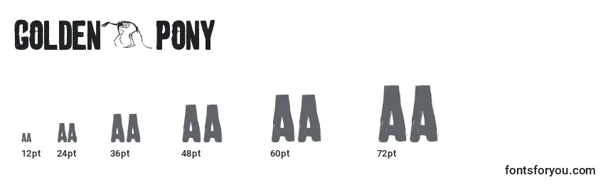 sizes of golden0pony font, golden0pony sizes