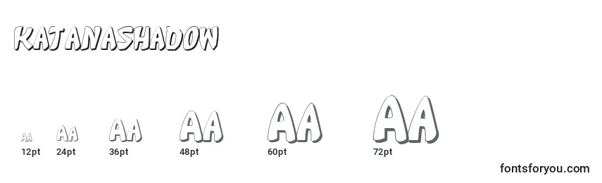 sizes of katanashadow font, katanashadow sizes