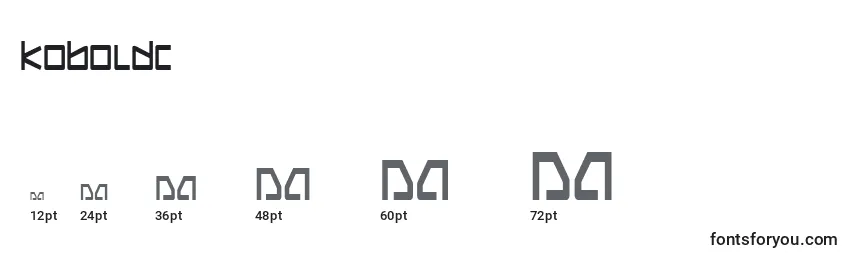 sizes of koboldc font, koboldc sizes