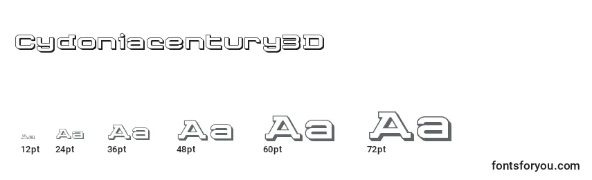 sizes of cydoniacentury3d font, cydoniacentury3d sizes