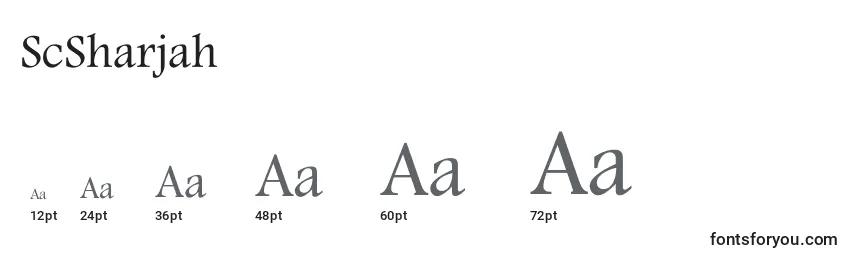 sizes of scsharjah font, scsharjah sizes