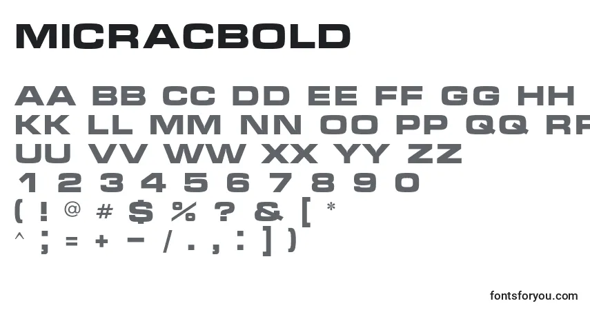 characters of micracbold font, letter of micracbold font, alphabet of  micracbold font