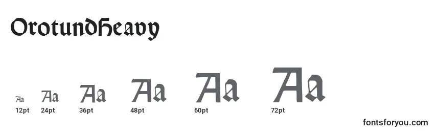 sizes of orotundheavy font, orotundheavy sizes