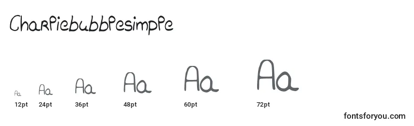 sizes of charliebubblesimple font, charliebubblesimple sizes