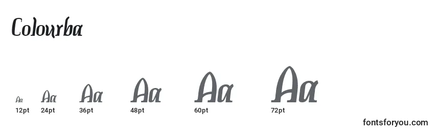 sizes of colourba font, colourba sizes